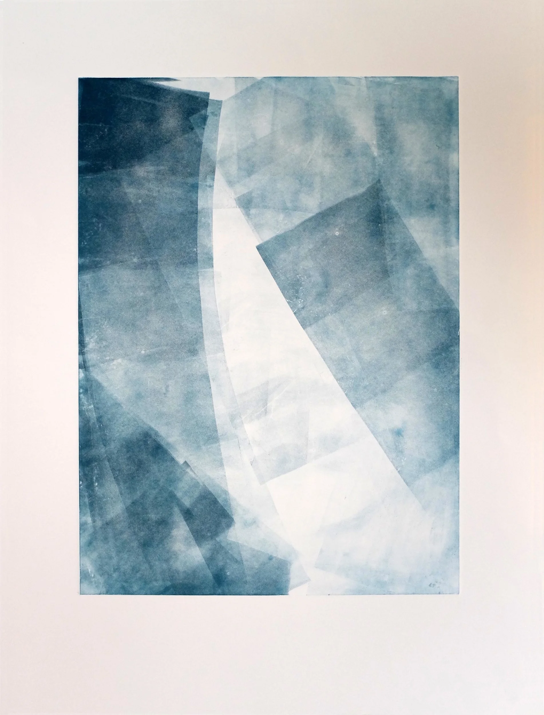 Aqua & Air 22'' x 30'' Monotype