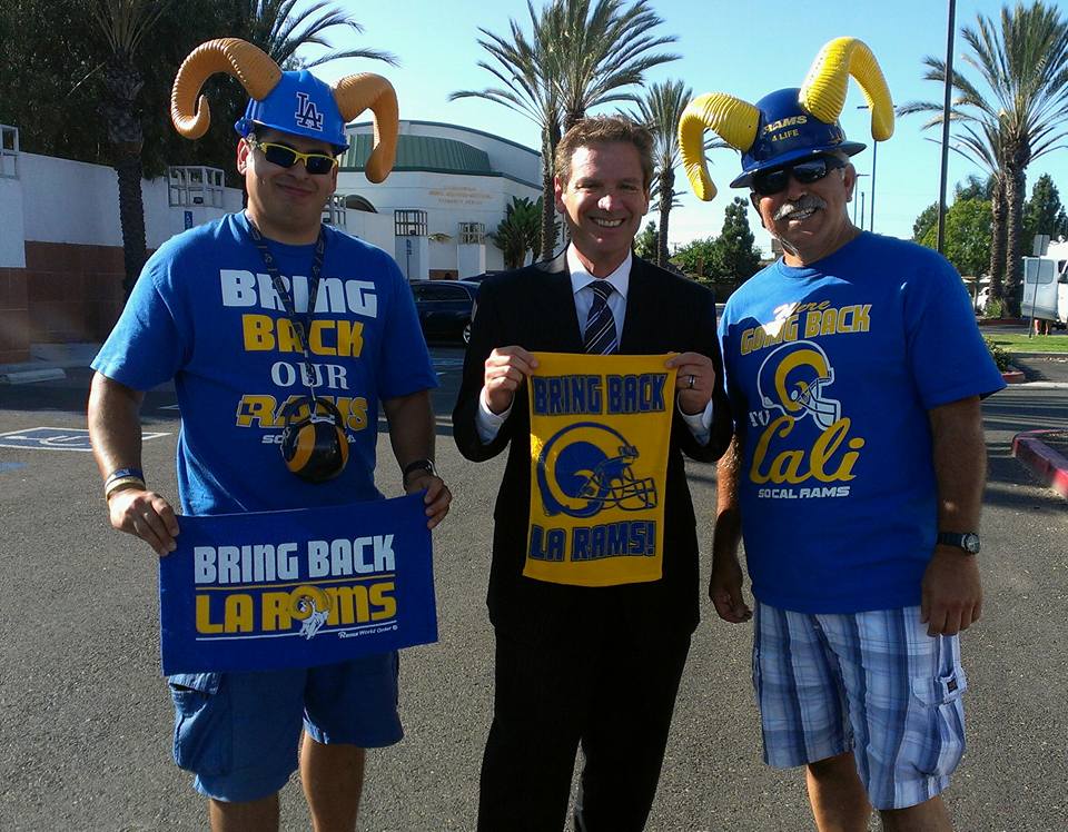 Staff Members Aron & Joe "Silver Fox" Ramirez with the NBC Ch.4 Sports Reporter, Fred "The Dean" Roggin. (2015)