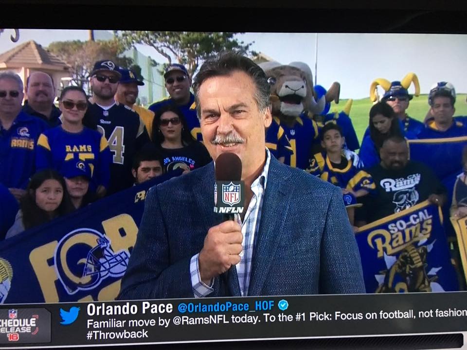 Members of the So Cal Rams Booster Club, were invited by the Rams and the NFL Network to represent in Oxnard, CA.. (2016)