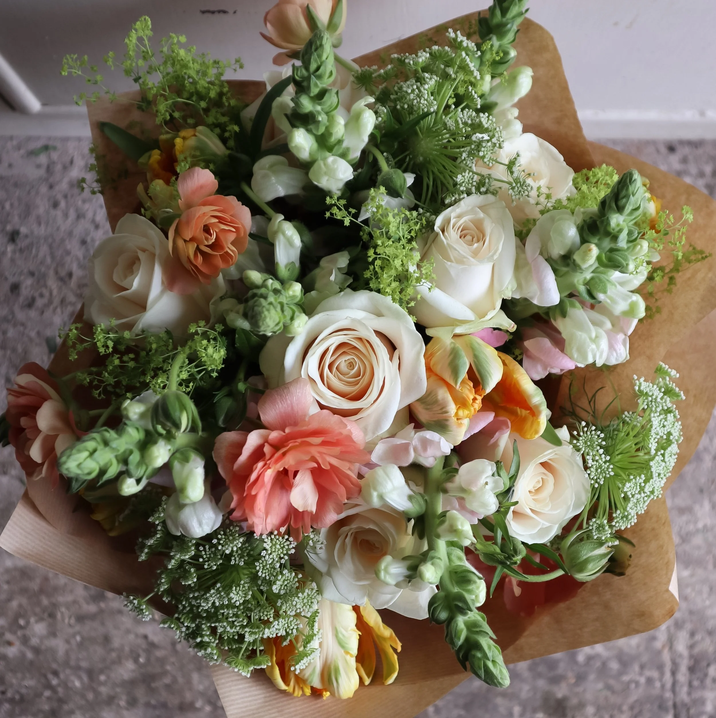 A florists choice medium sized gift bouquet of flowers available to be delivered in Cambridge Uk