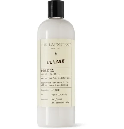 Le Labo Rose 31 Signature Detergent, 475ml 45.00 https://www.luckyscent.com/product/47600/le-labo-rose-31-signature-detergent-by-the-laundress