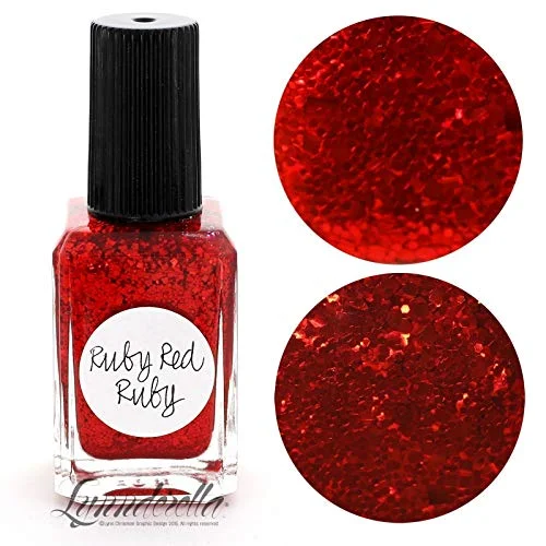 Lynnderella Red Multi Glitter Nail Polish—Ruby Red Ruby