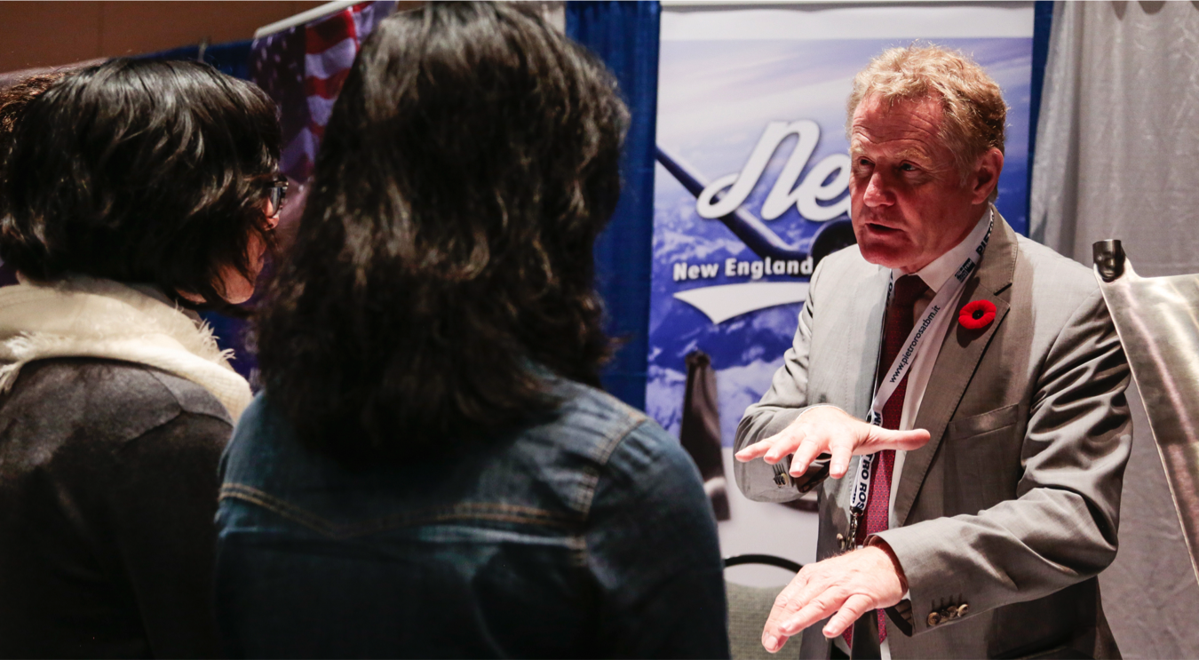 Clive Cunliffe, Business Strategy and Communications Executive for Pietro Rosa TBM Group explains to students the products made by the group, and their duty in a Gas Turbine.