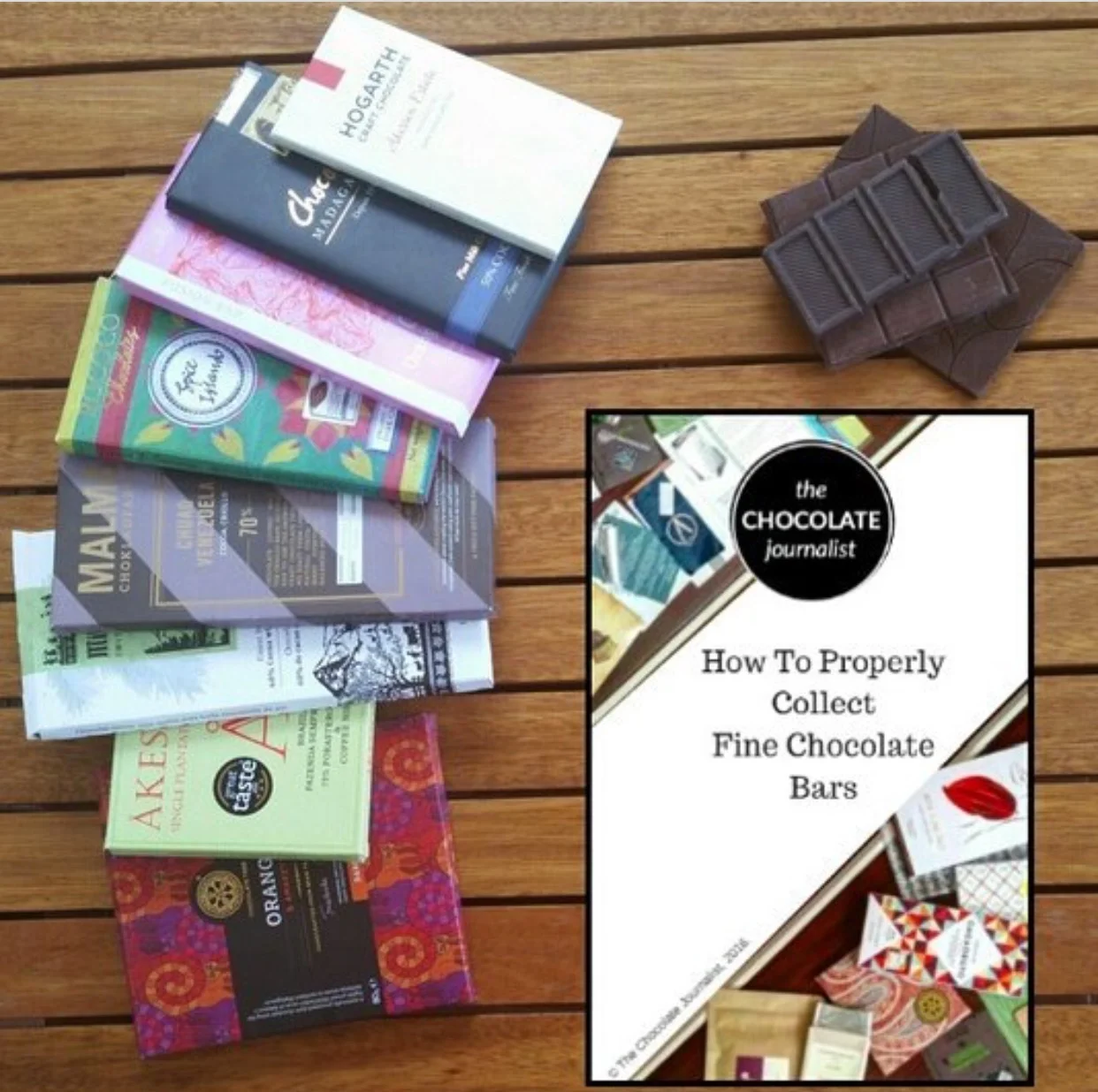 Sharon's first E-book, How to Properly Collect FIne Chocolate Bars, photo by Sharon Terenzi