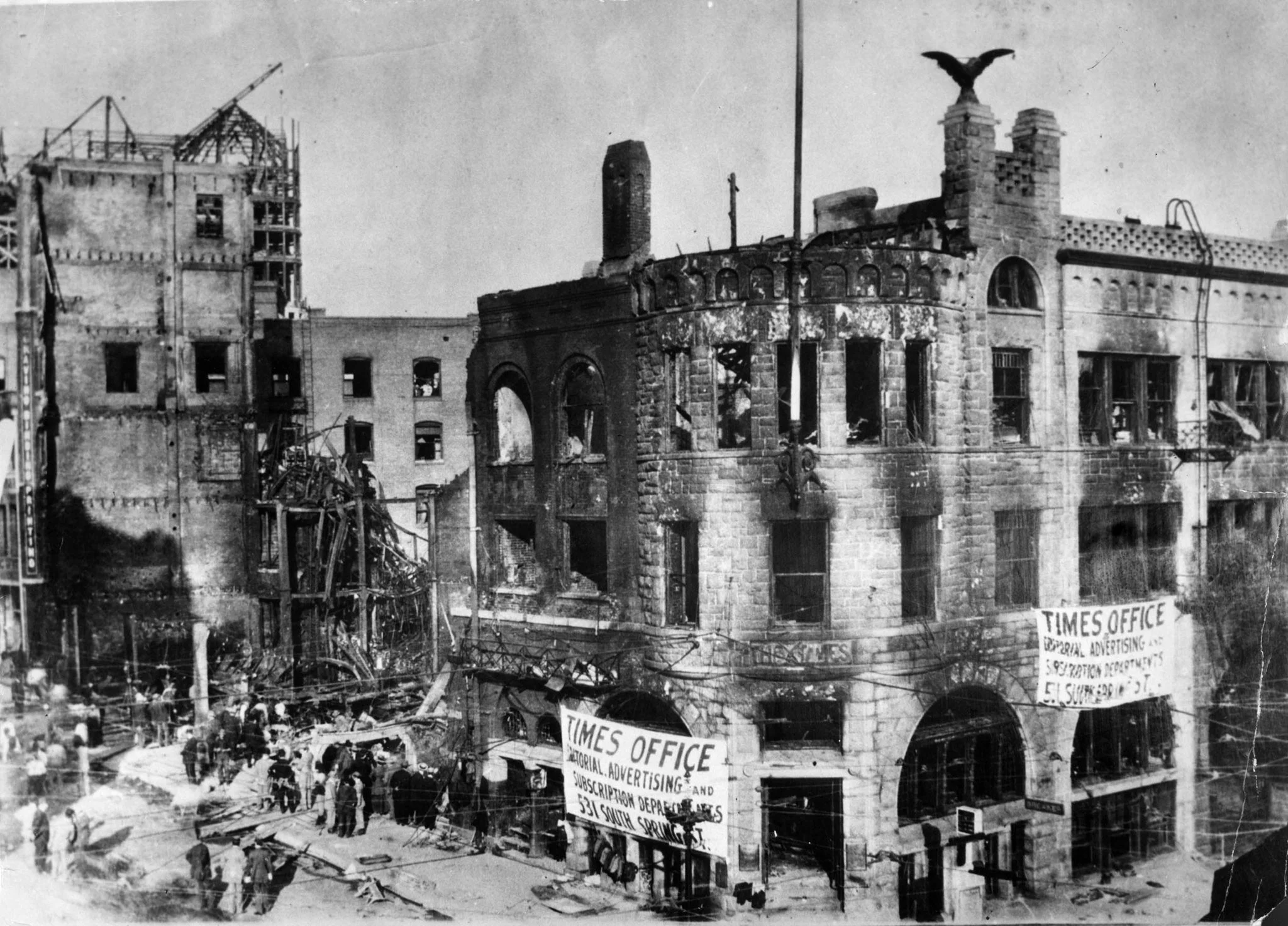 LA Times building in 1910, after bombing