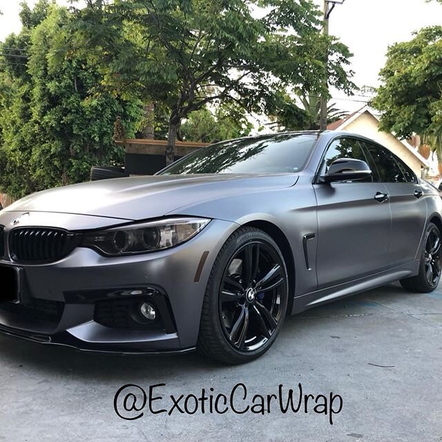 @exoticcarwrap 
Complete package of Stealth Bmw Wrap finished with CeramicPro Coating styled with Wet Gloss Black Wheels Powdercoating added Custom Blue Paint Calipers and finished with Gloss Black Chrome Delete and of course a must have Ceramic Wind