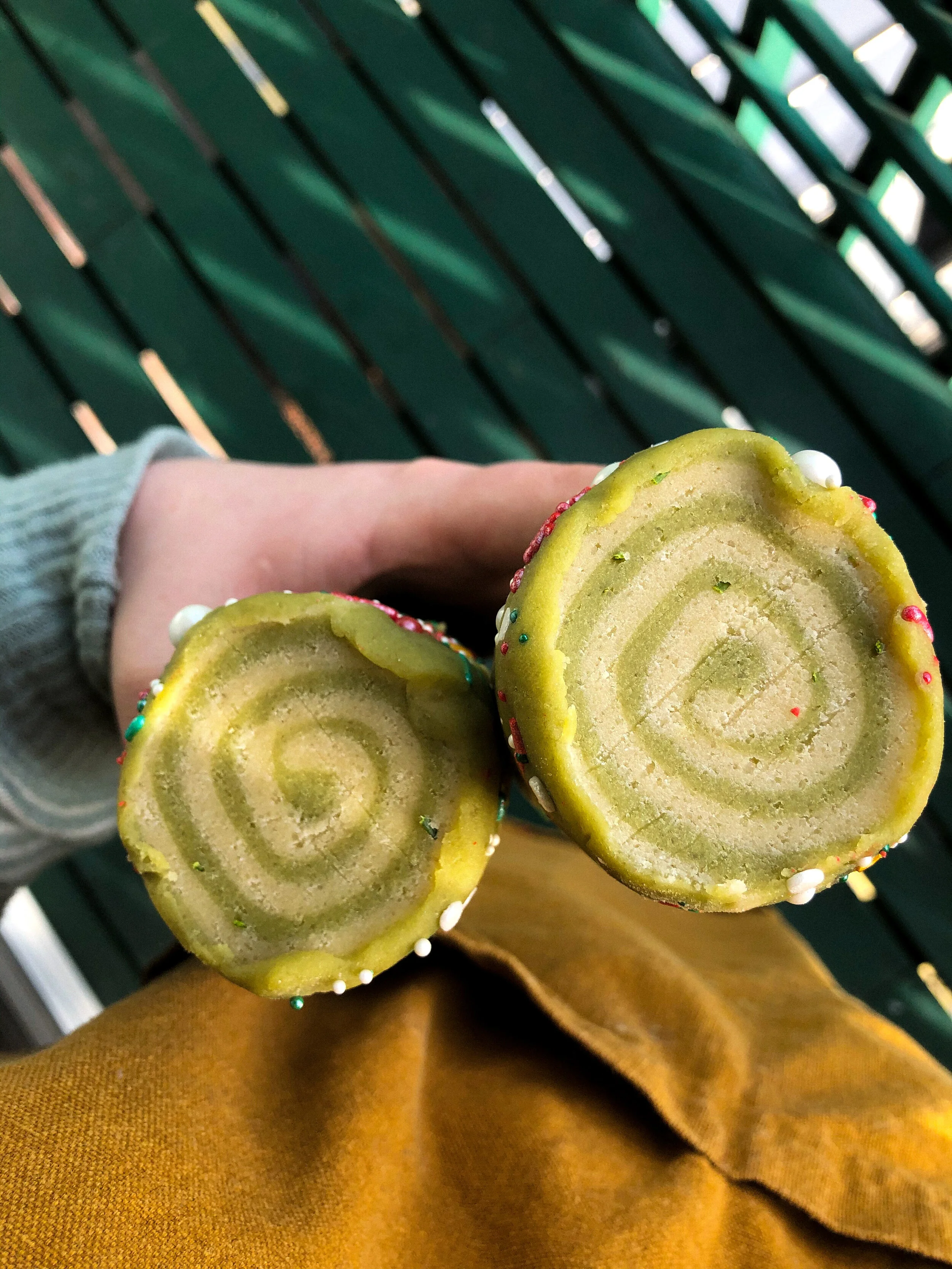 Pine Needle Pinwheel Cookies