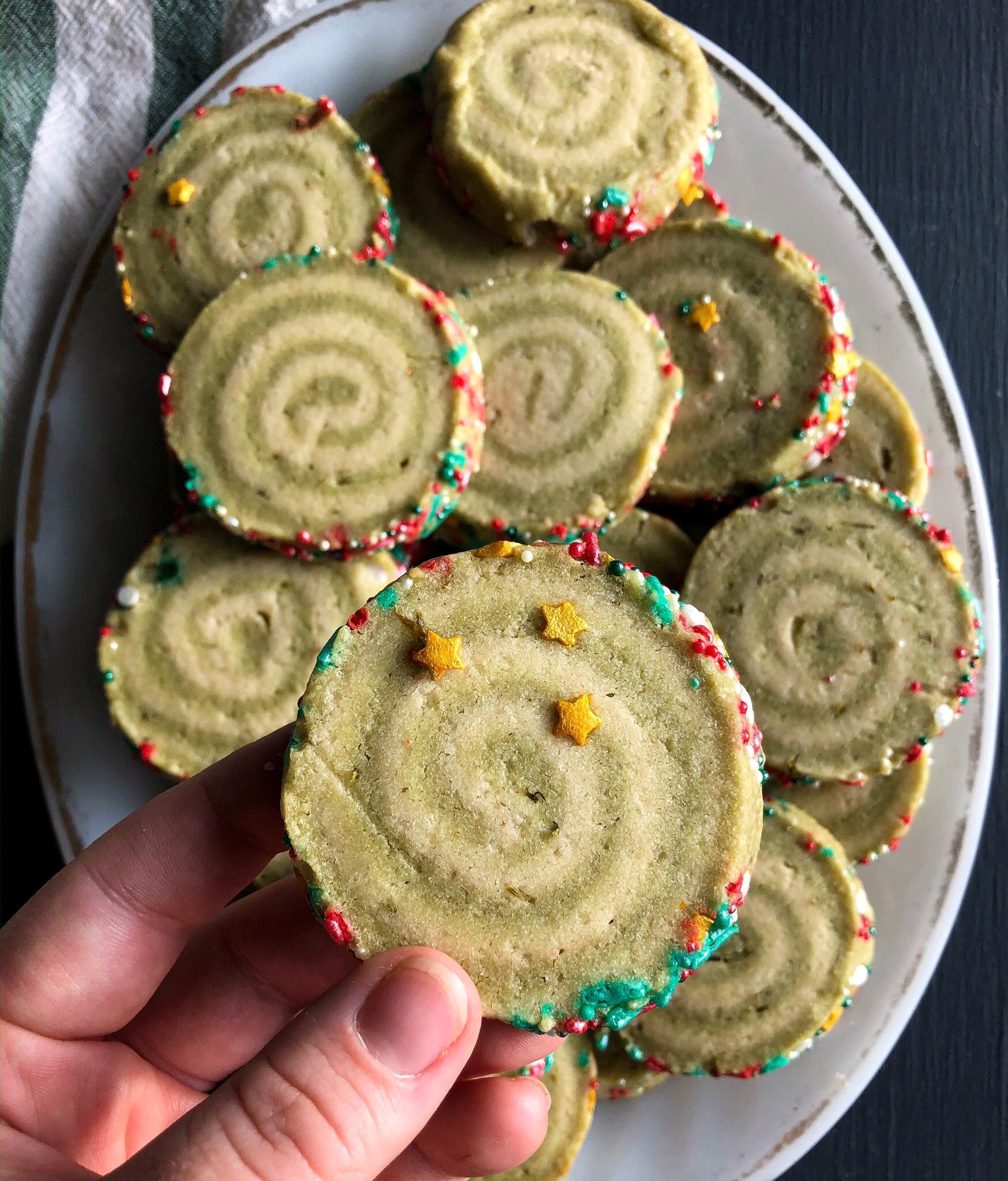 Pine Needle Pinwheel Cookies