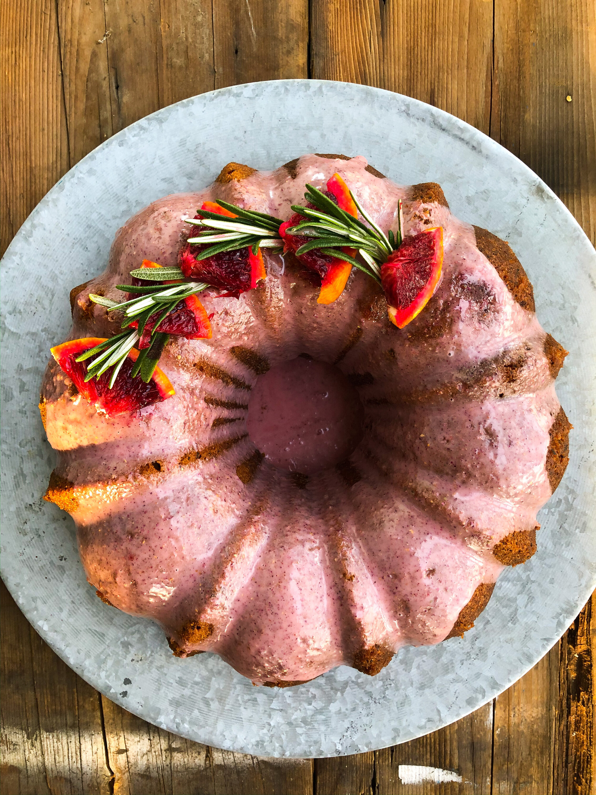 Imbolc Poppy Seed Bundt Cake with Rose Petal Glaze