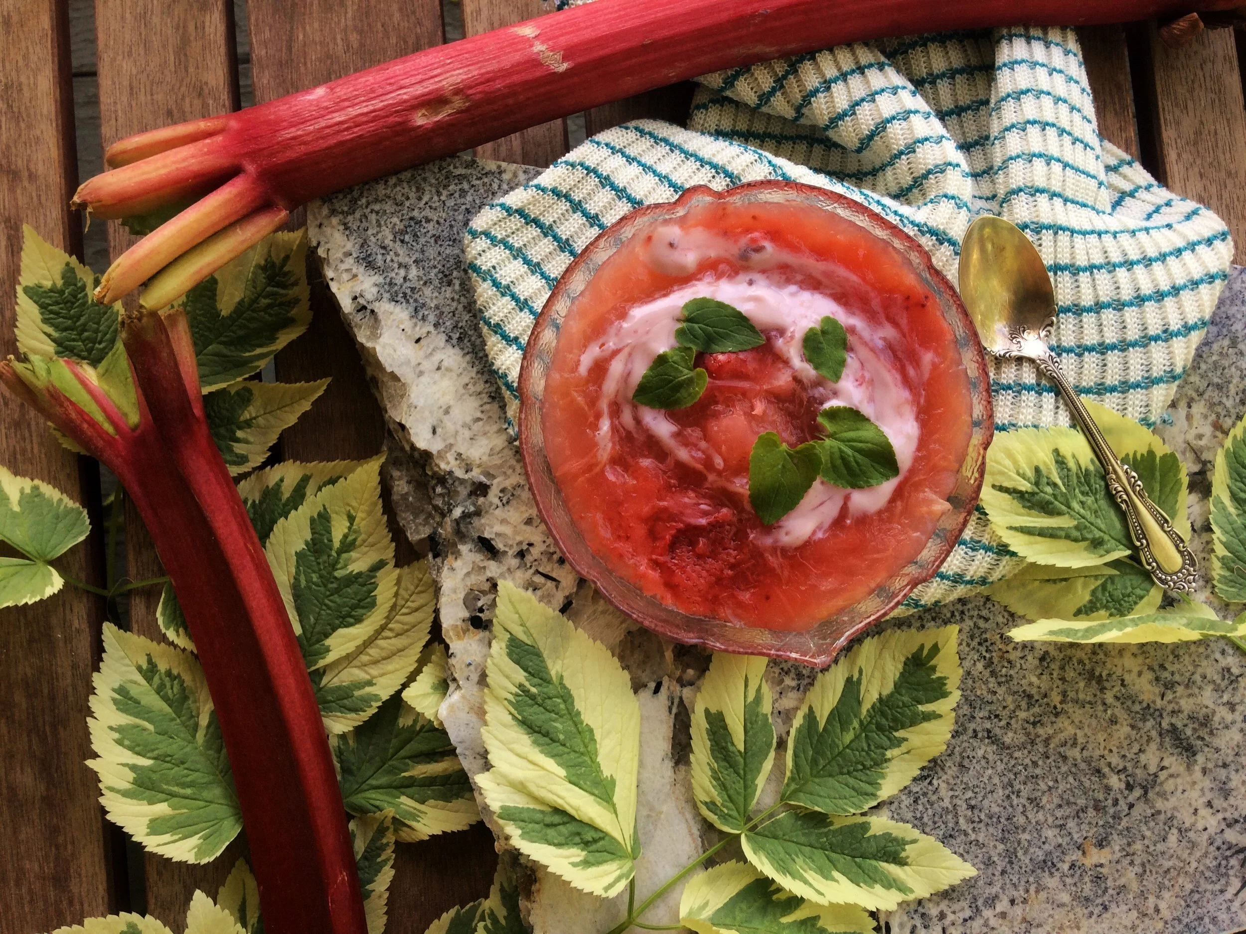 Rhubarb and Strawberry Summer Soup