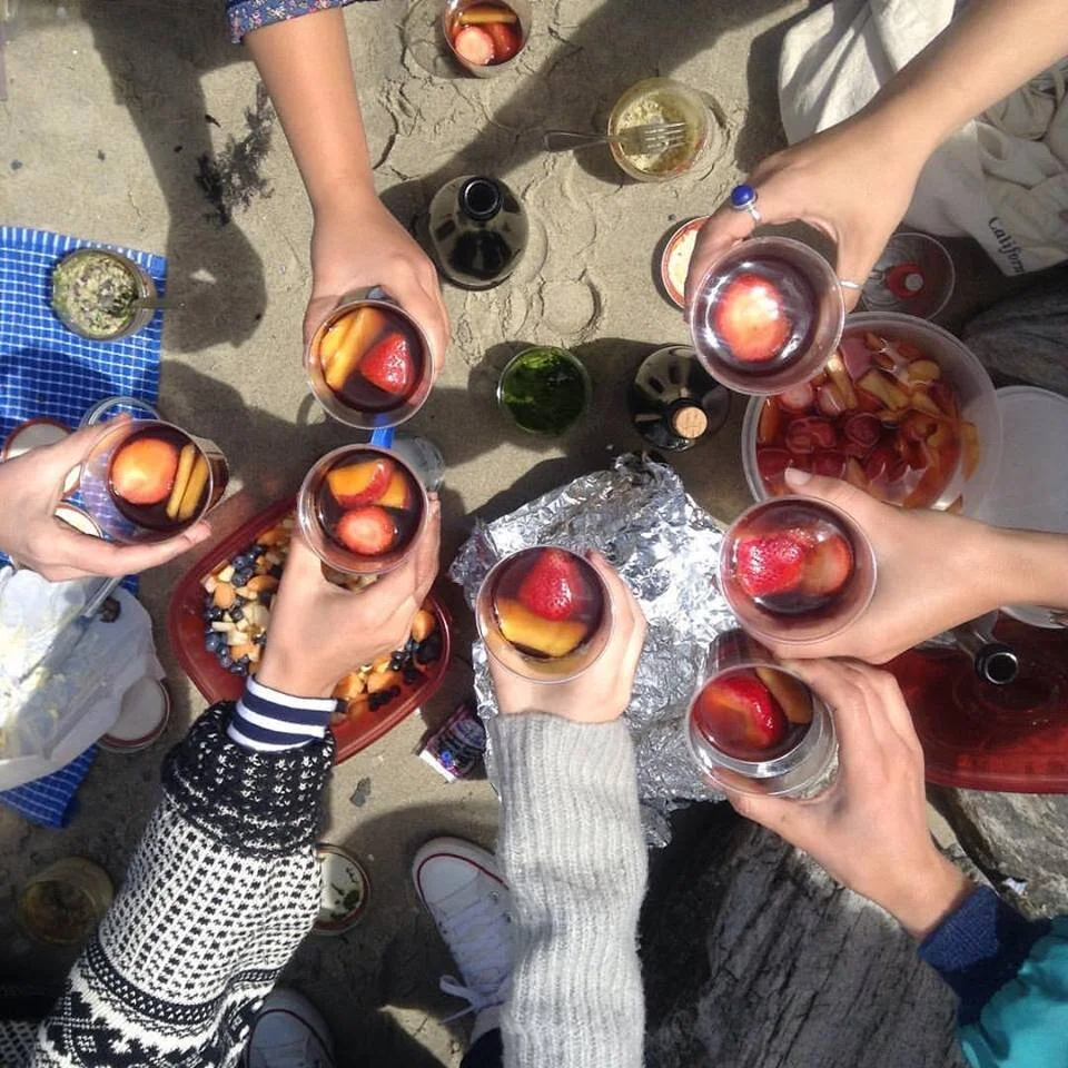 Champagne infused fruit