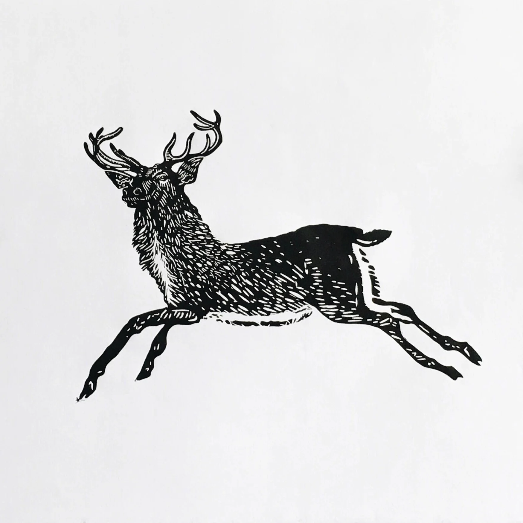 letterpress deer print