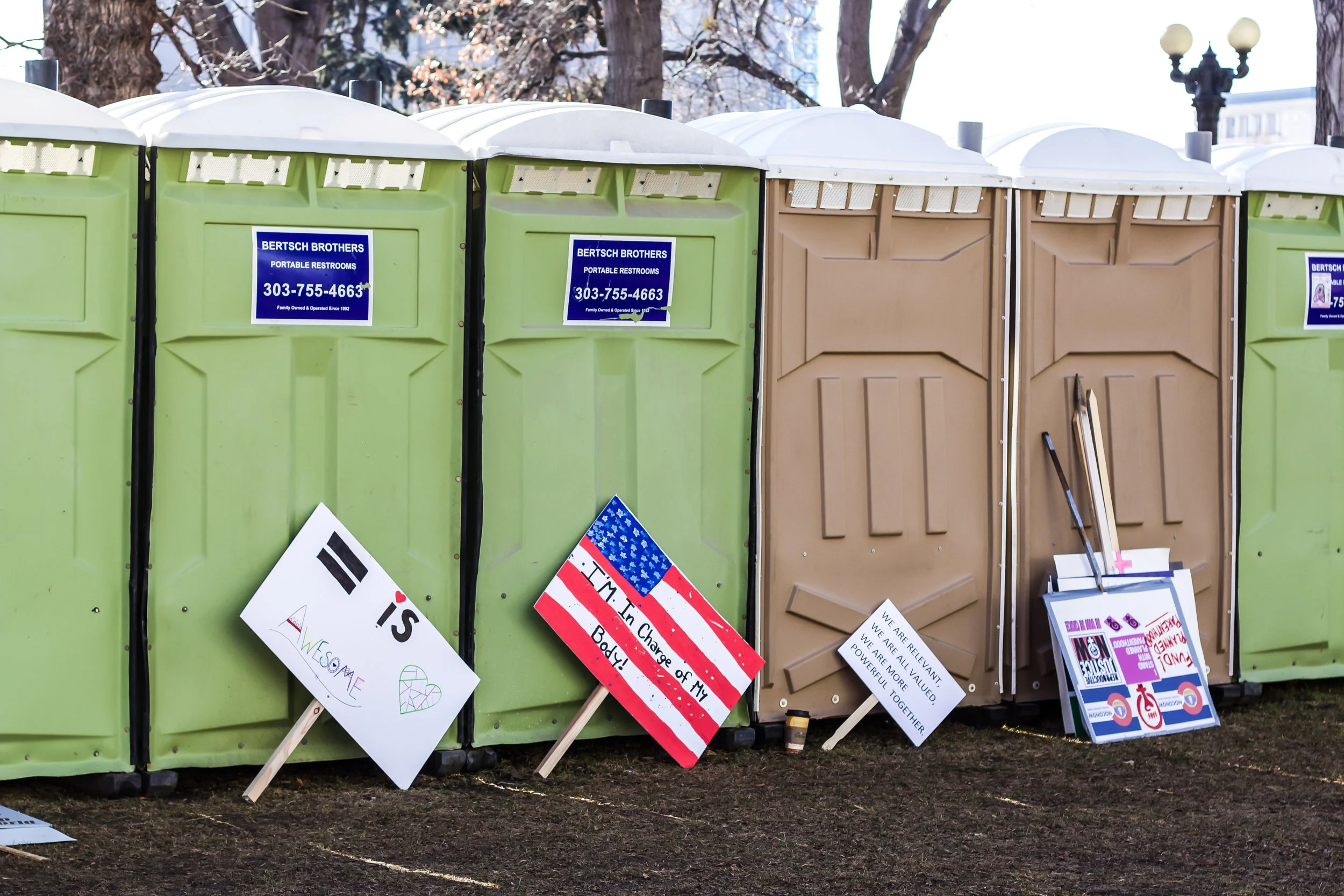  Protesters need bathroom breaks too.&nbsp; 