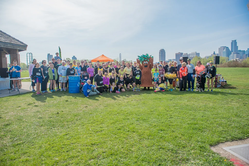 Our wonderful volunteers at the 2017 Bee Run 5K, Boom Island, Minneapolis