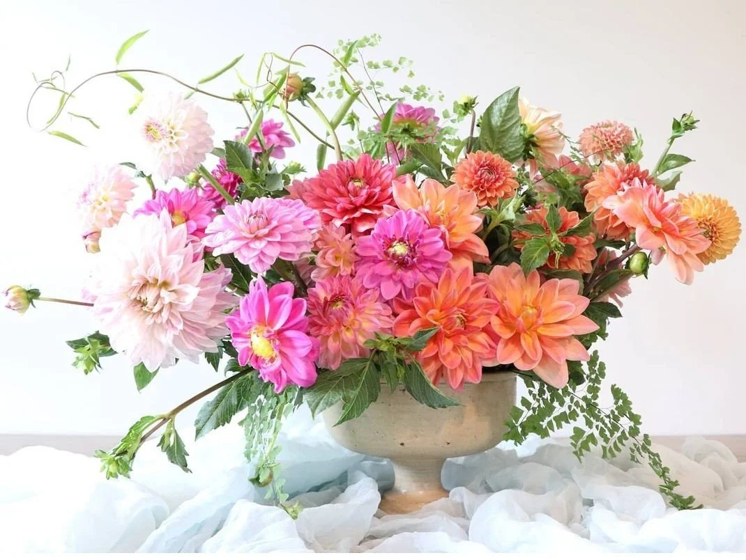 Garden Style Centerpiece Single Flower  Dahlias.jpg