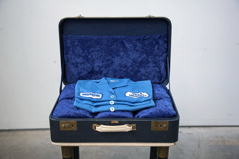 Blue Velvet Suitcase