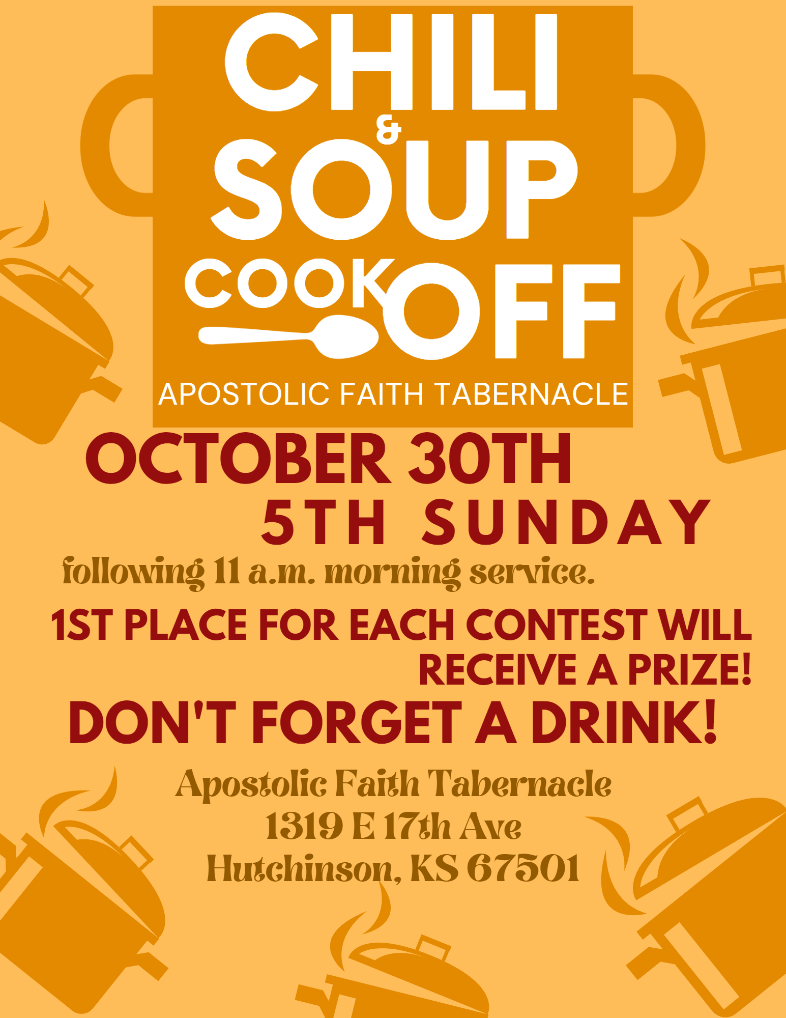 5TH SUNDAY CHILI & SOUP COOK OFF!
