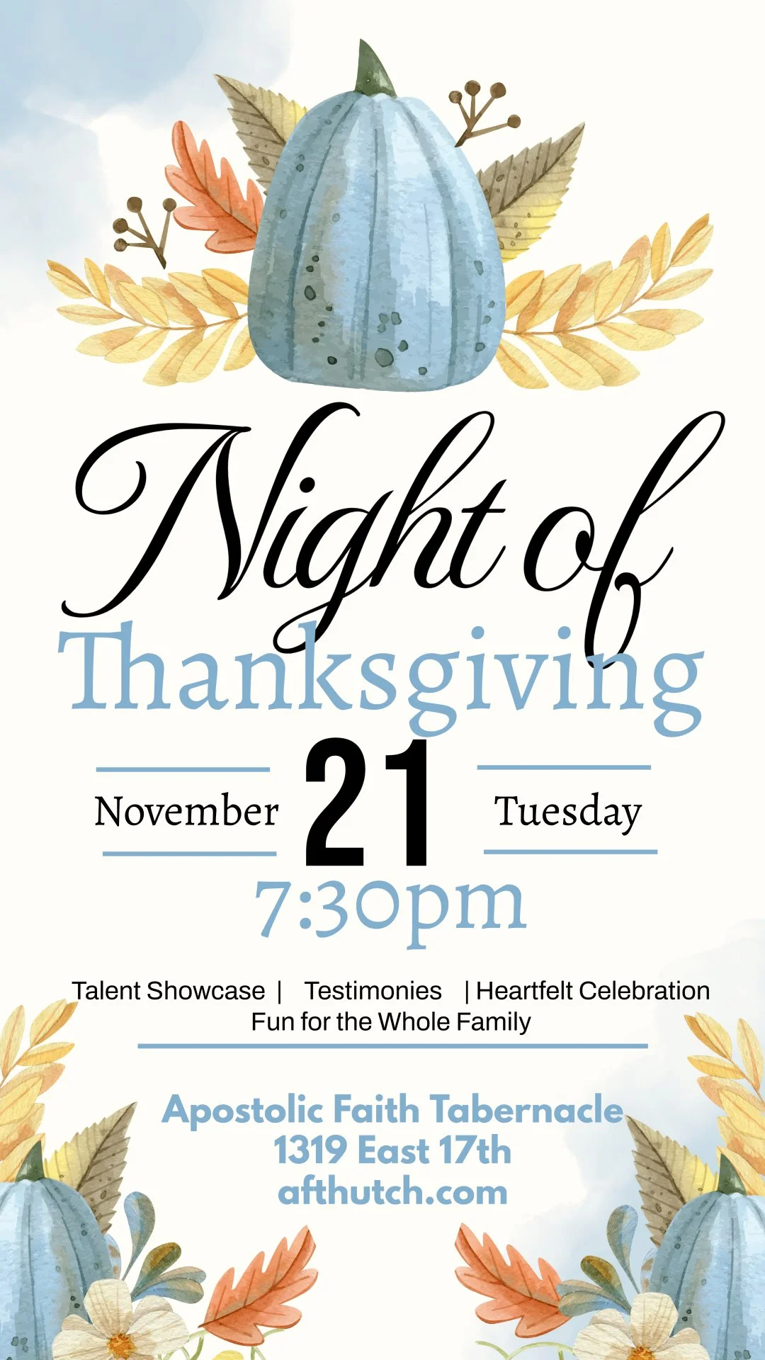 Night of Thanksgiving Special Service