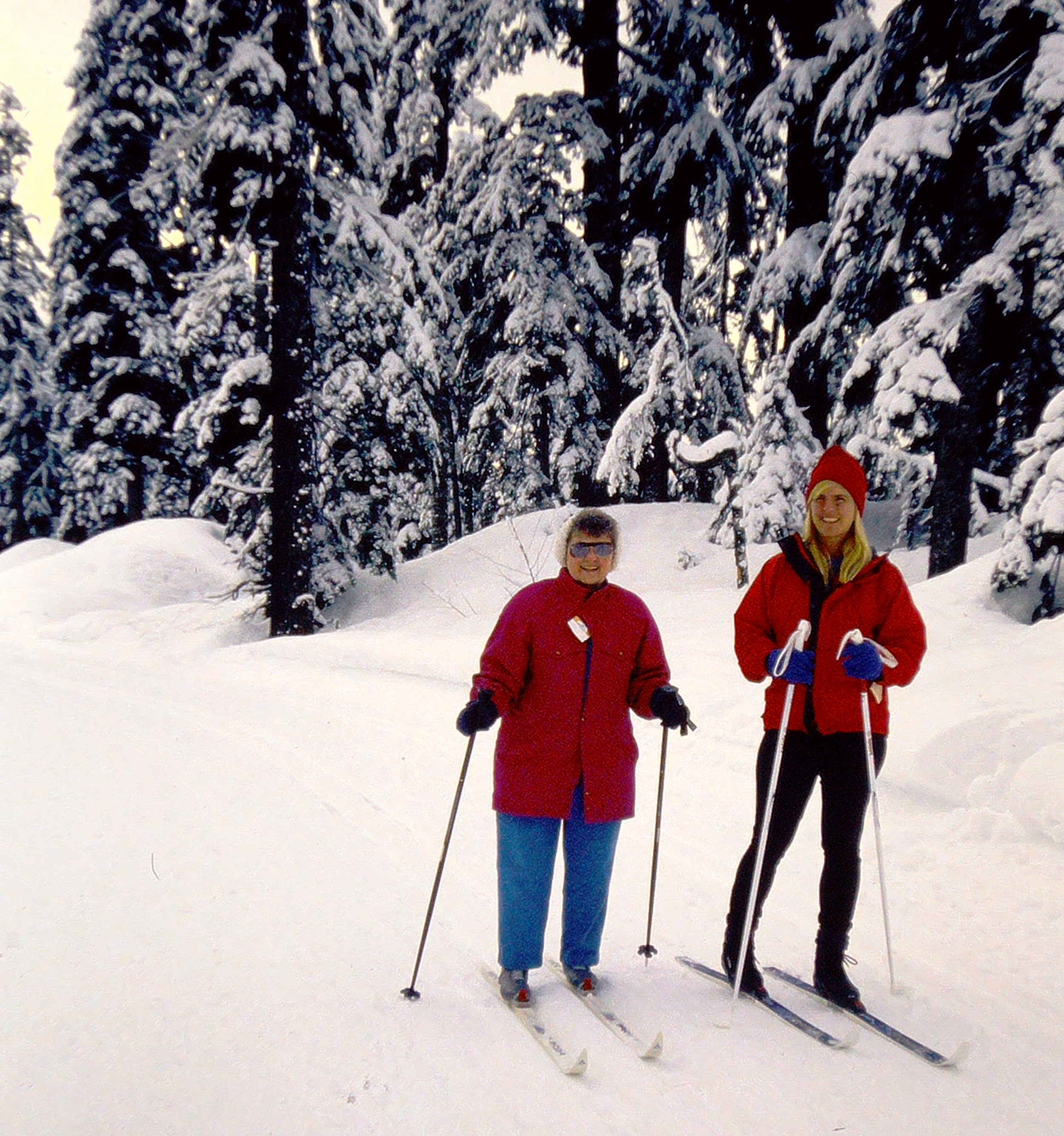  Chris and her mother, Joyce Feld, on a cross country ski outing 