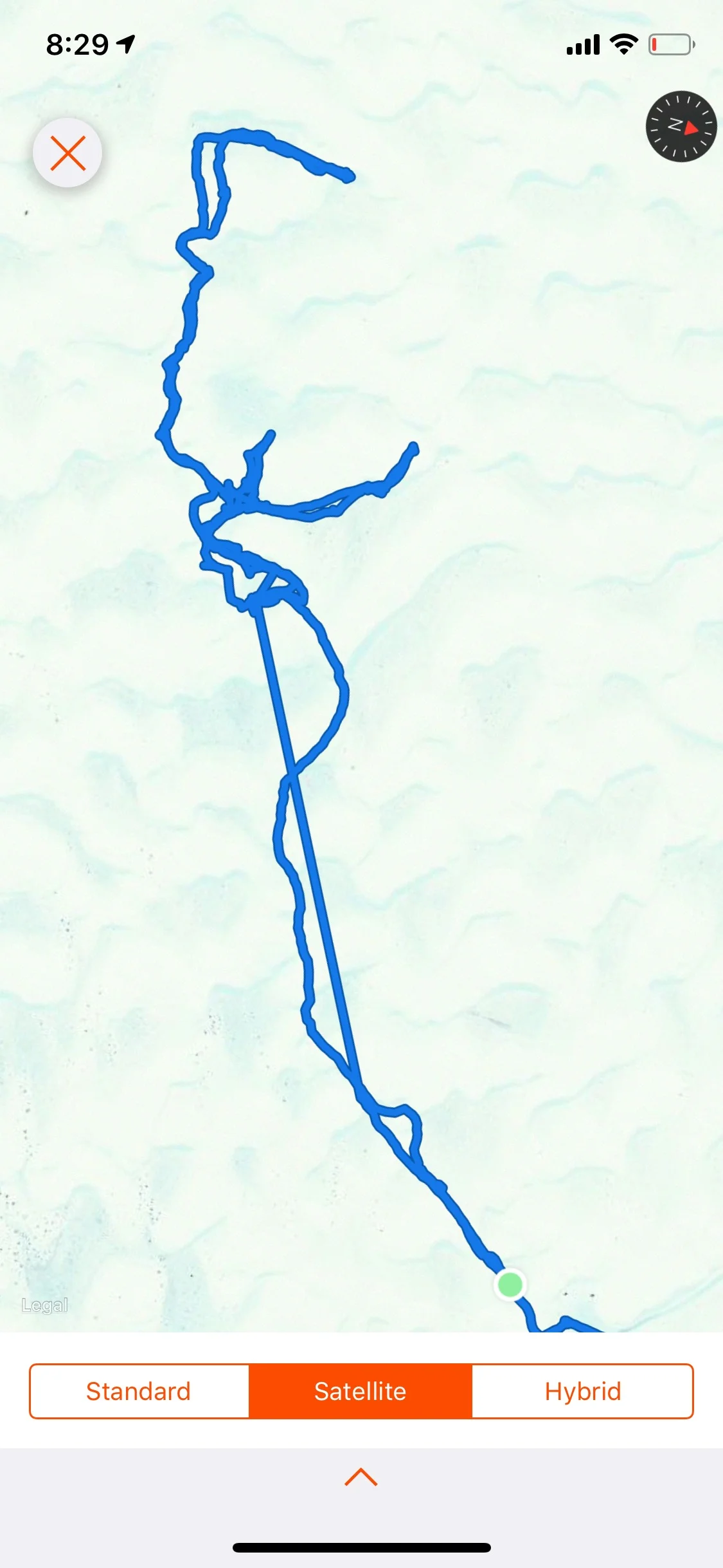 A visual of us wandering around in circles throughout the night. Thanks to Strava .