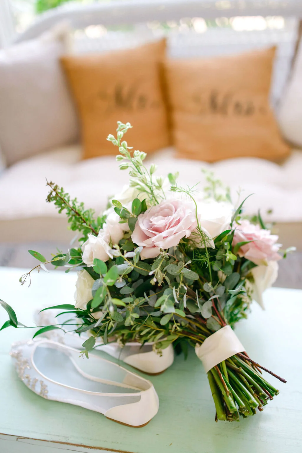 Soft romantic barn destination wedding on Oahu, Hawaii.