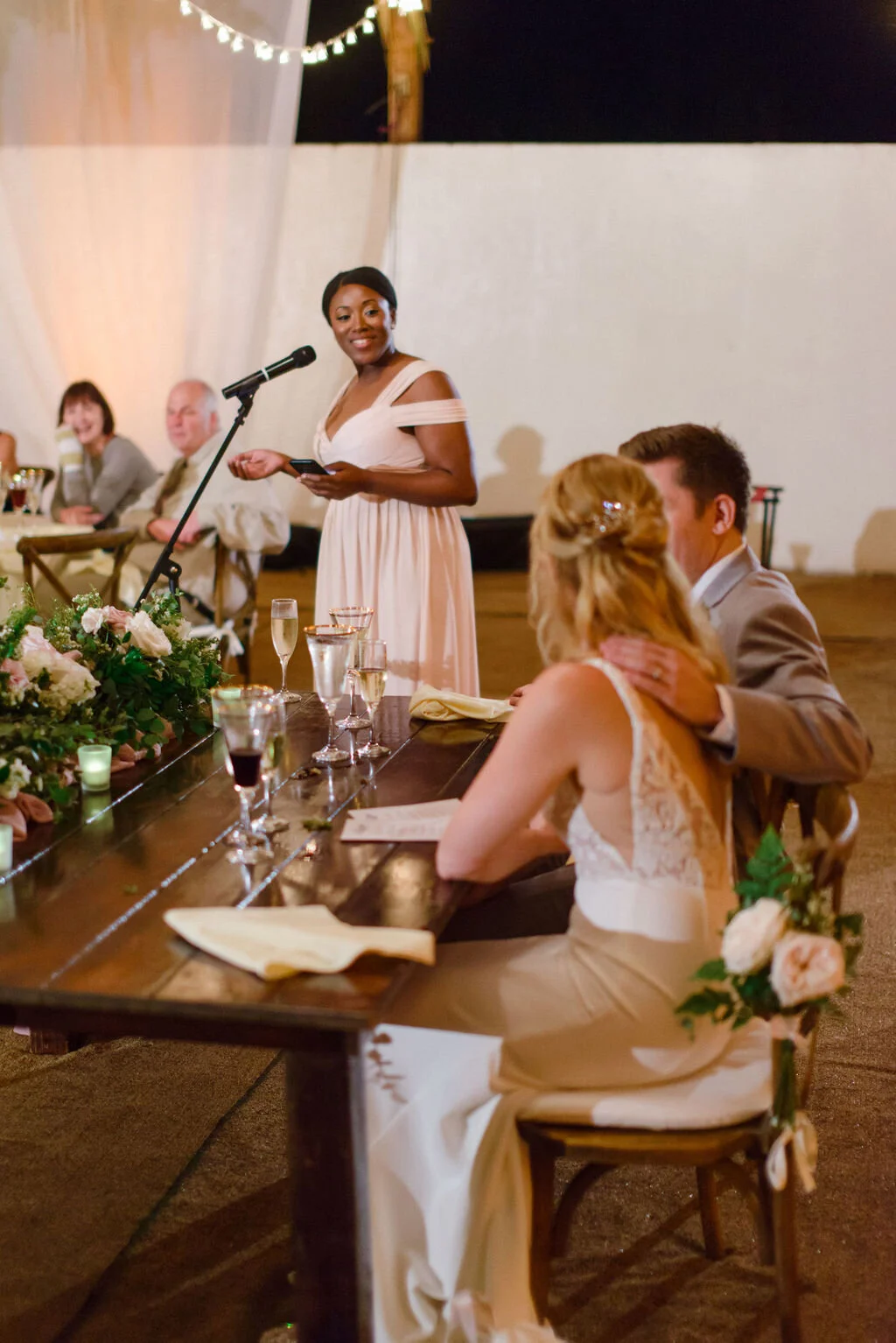 Soft romantic barn destination wedding on Oahu, Hawaii.