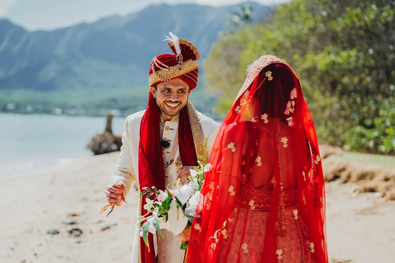 Bright, colorful and cultural Indian wedding in Hawaii.