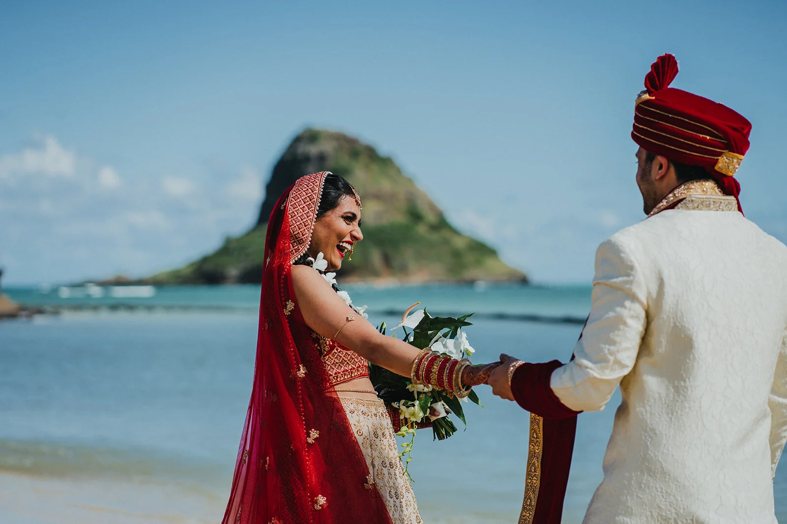 Bright, colorful and cultural Indian wedding in Hawaii.