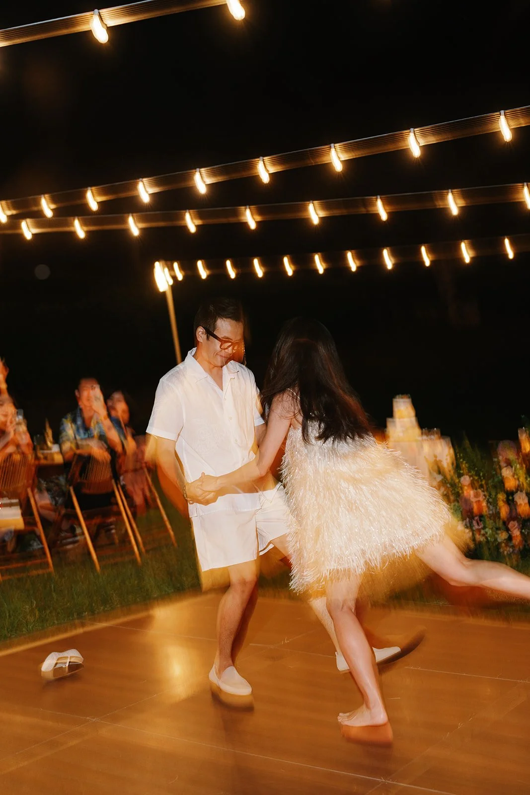 Bride and groom enjoying their first dance