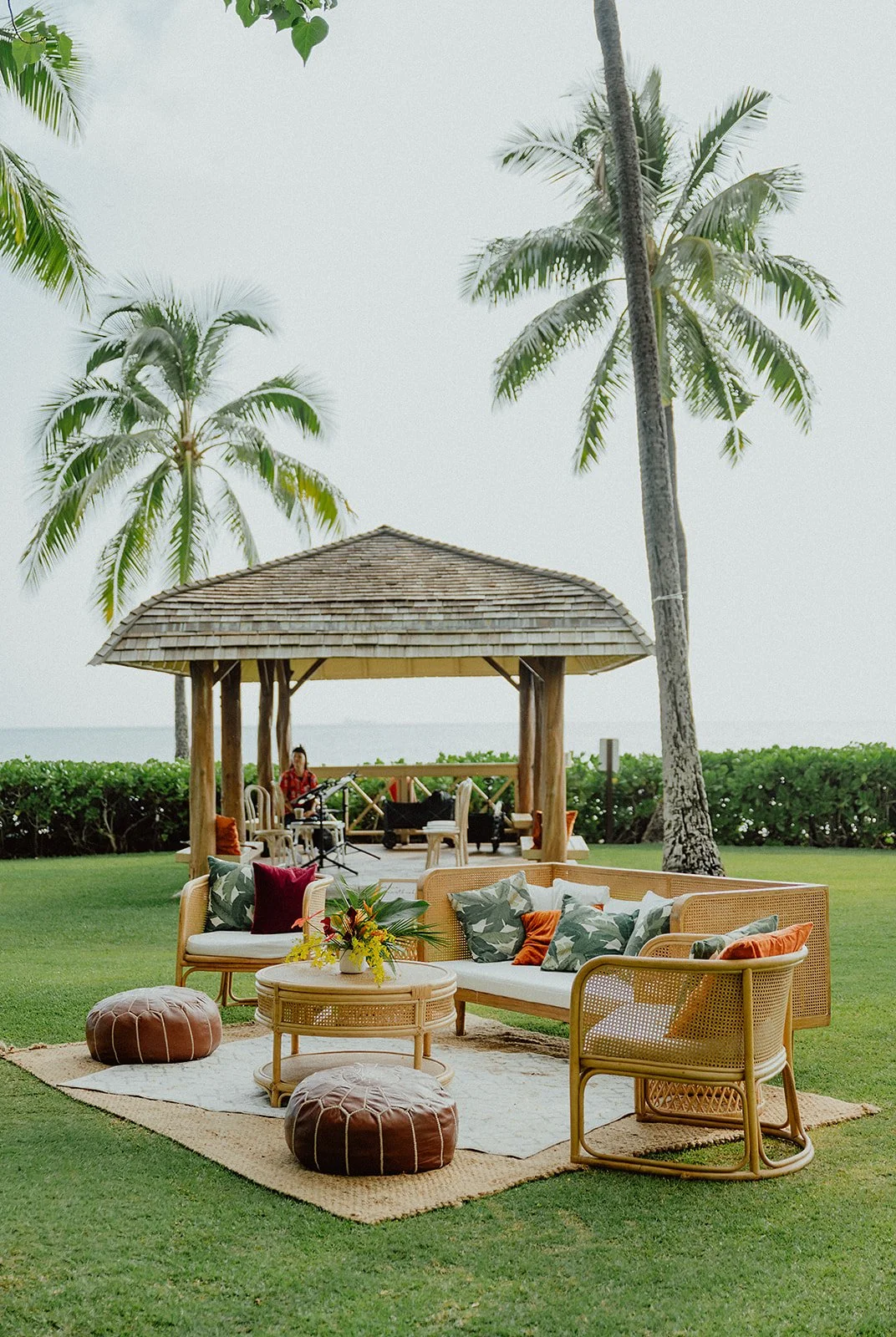 lounge space set up for guests to enjoy the scenic background