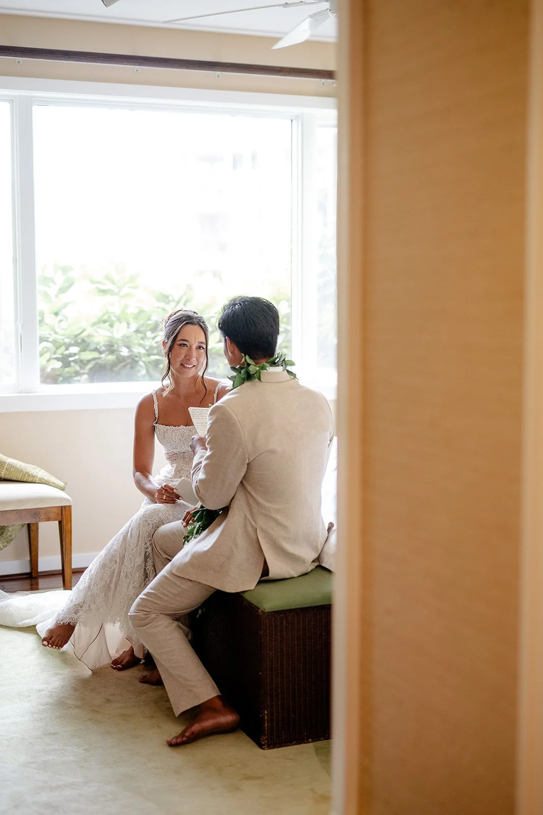 bride and groom sharing vows with each other