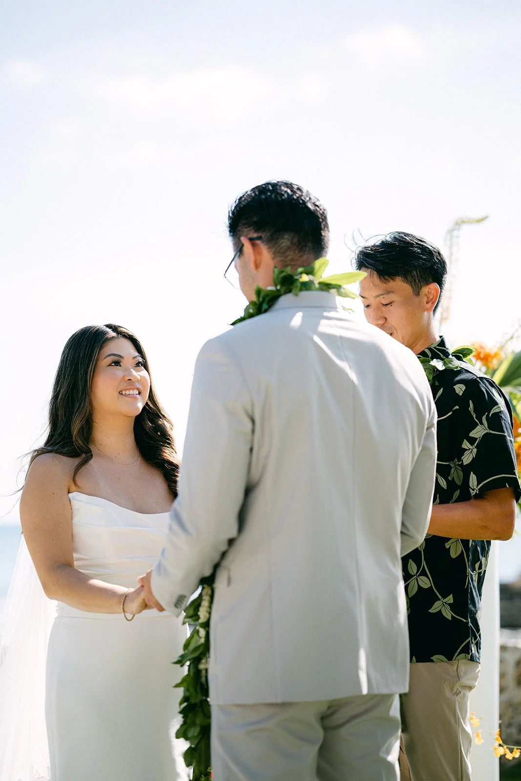 bride and groom at the altar