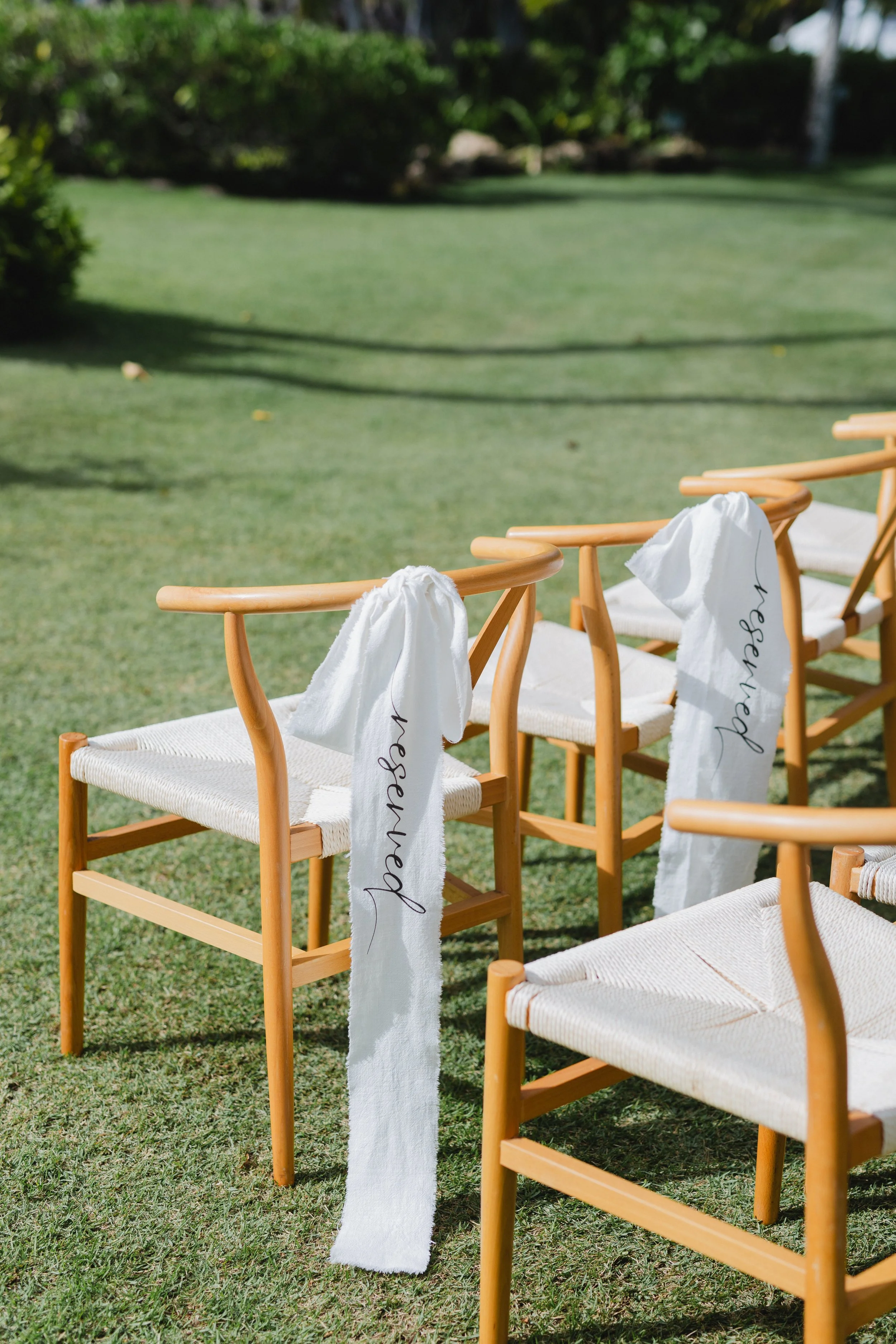 reserved seat signs for a wedding