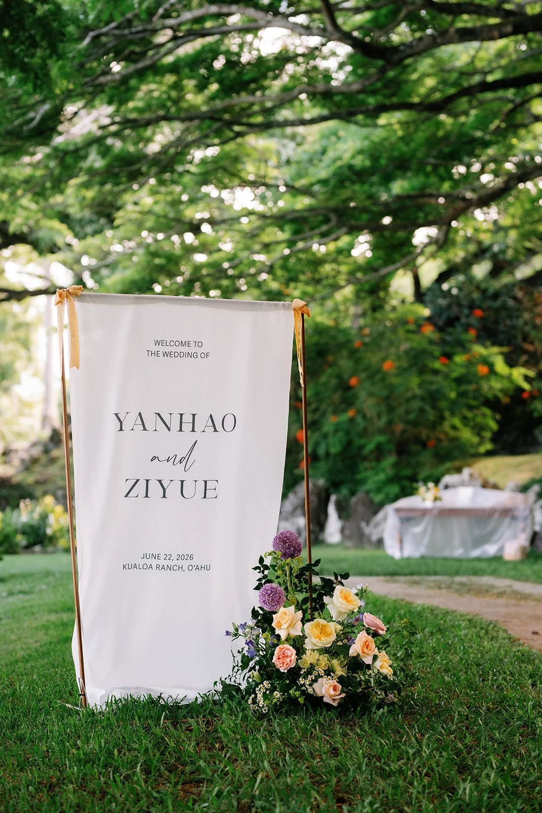 Welcome sign that saya Yanhao and Ziyue