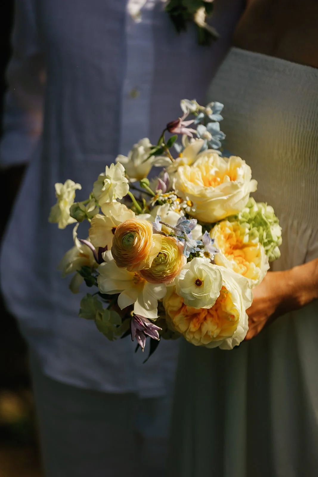 Detailed shot of brides bouquet