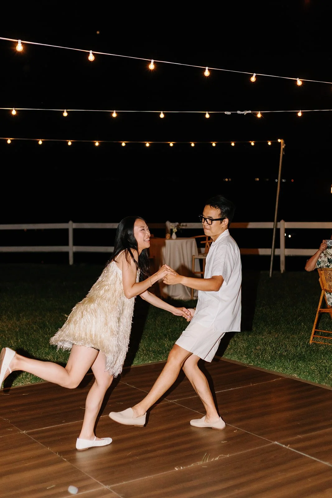 Bride and groom enjoying their first dance