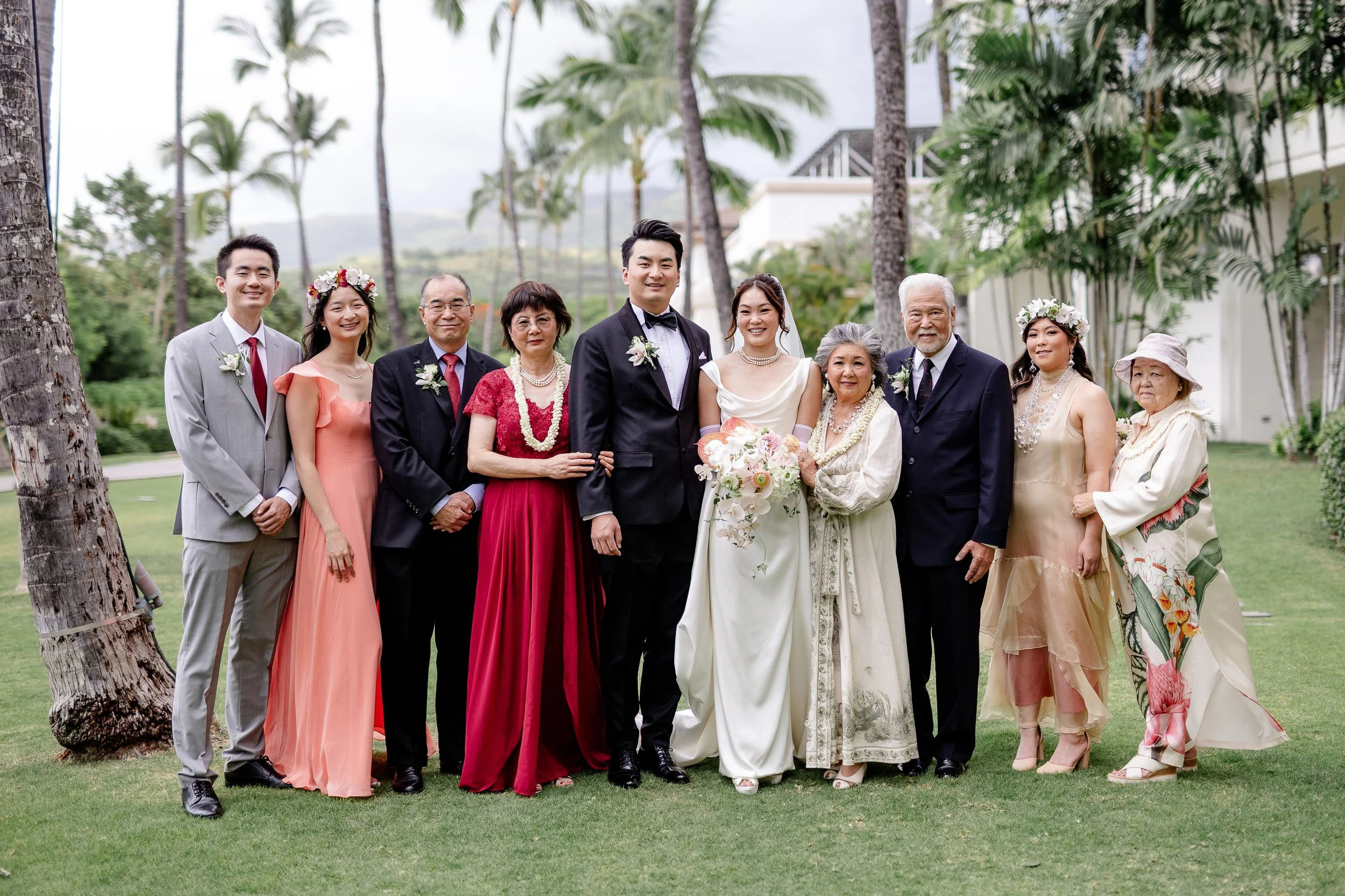 group photo with bride and groom family members