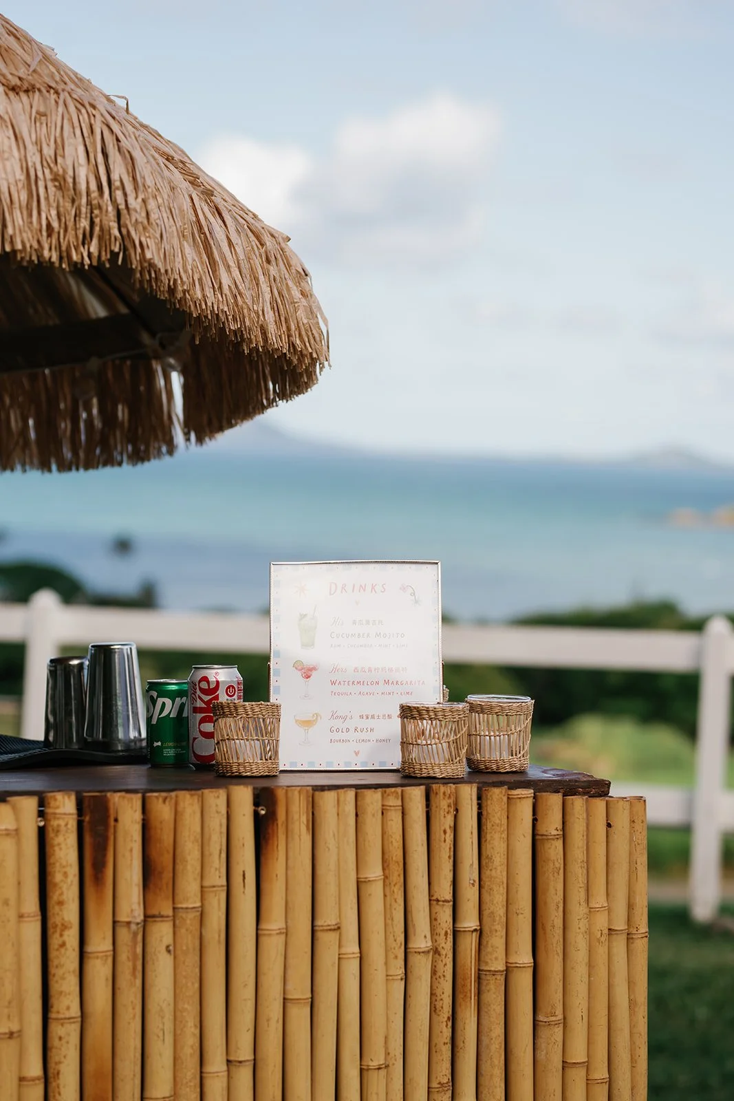 Cocktail menu with signature drinks