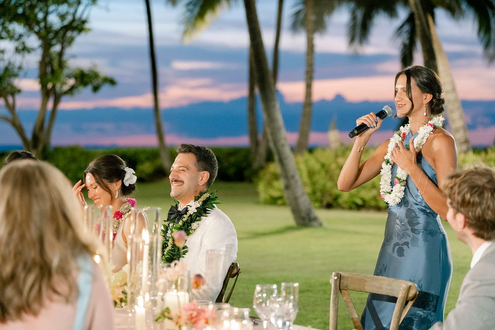 sister of the groom giving a speech