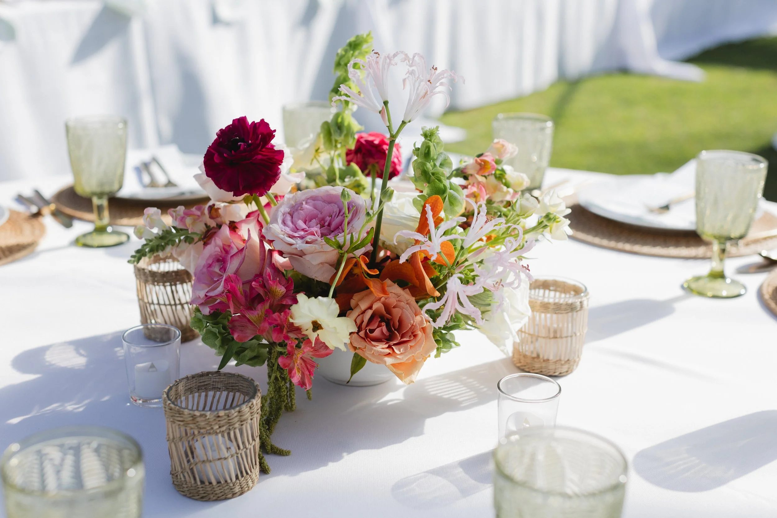 colorful wedding centerpiece