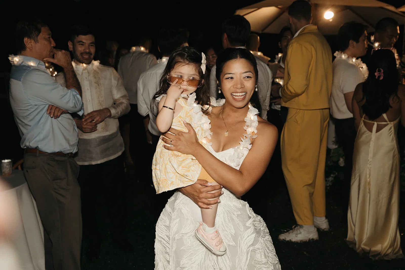 bride holding niece
