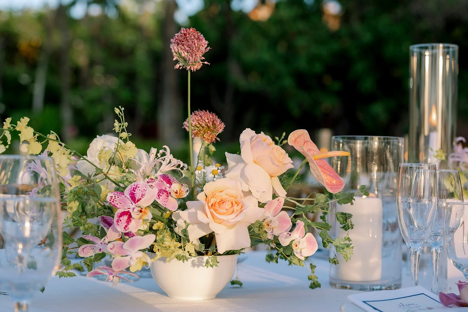 wedding florals with orchids