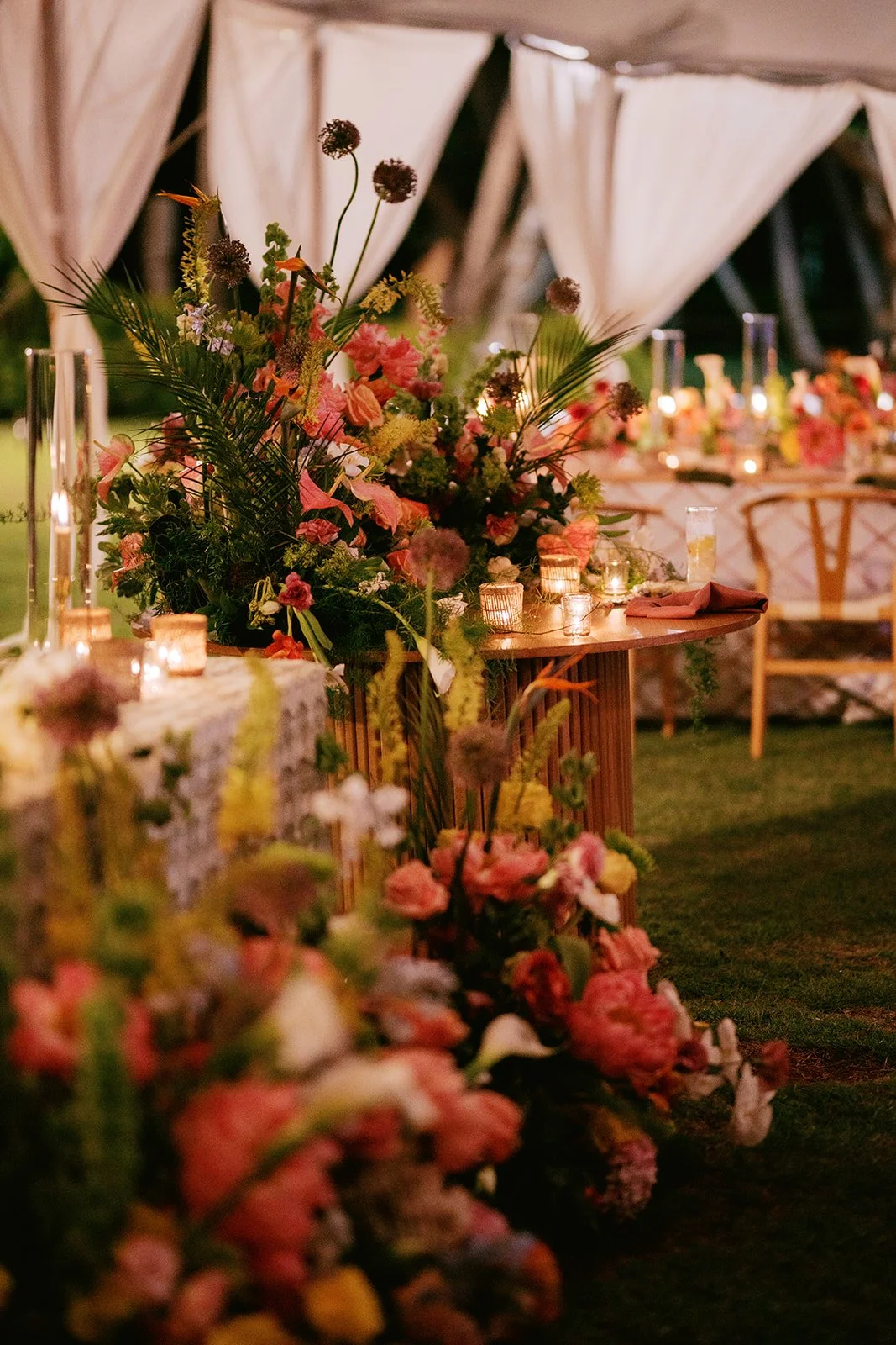 pink orange yellow and white wedding flowers