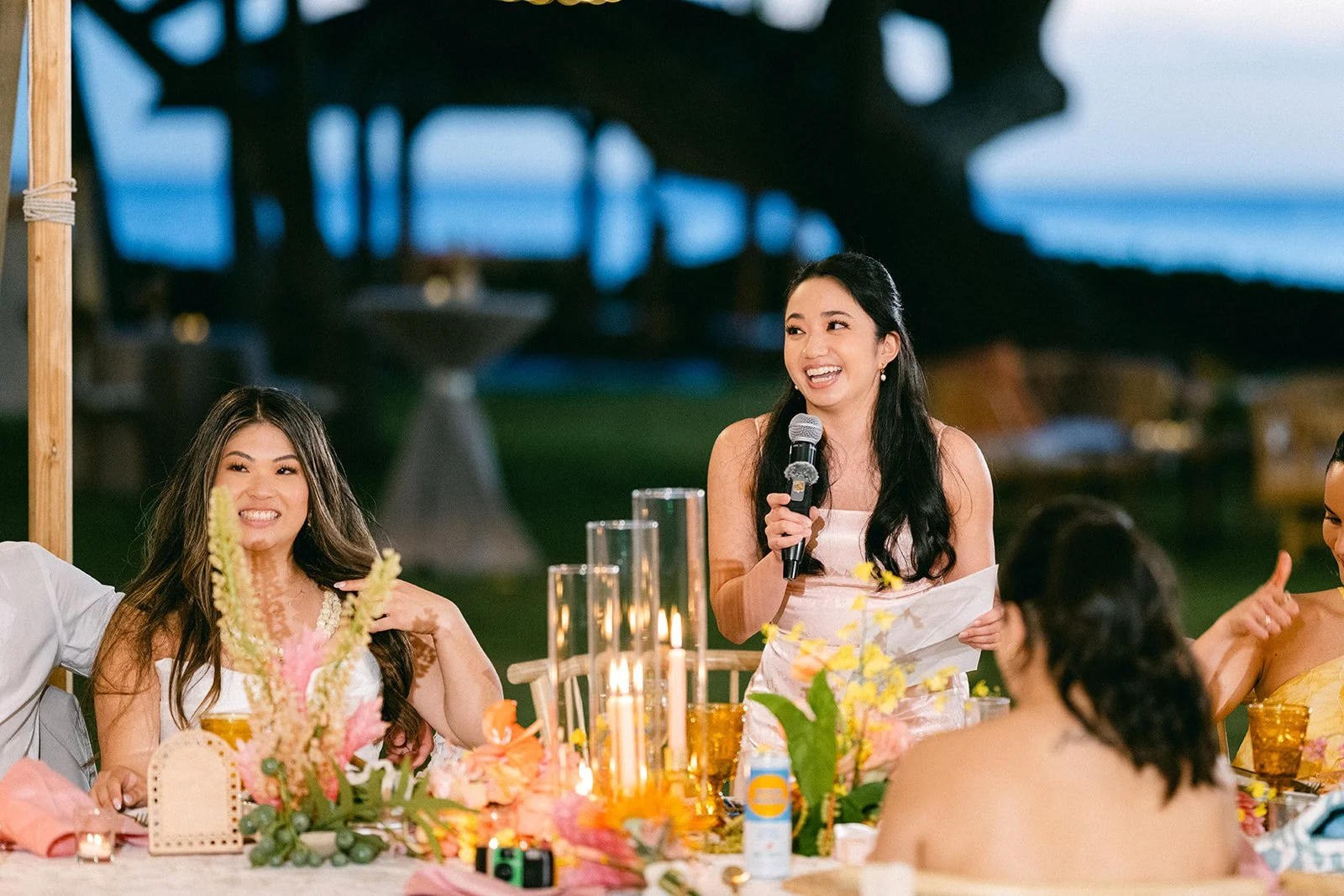 bridesmaid giving speech