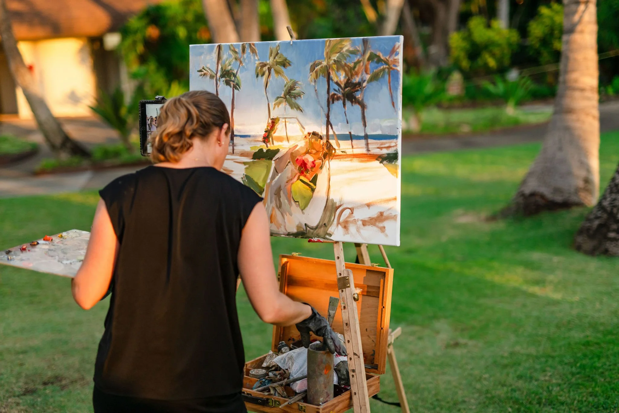 live painter at wedding in hawaii