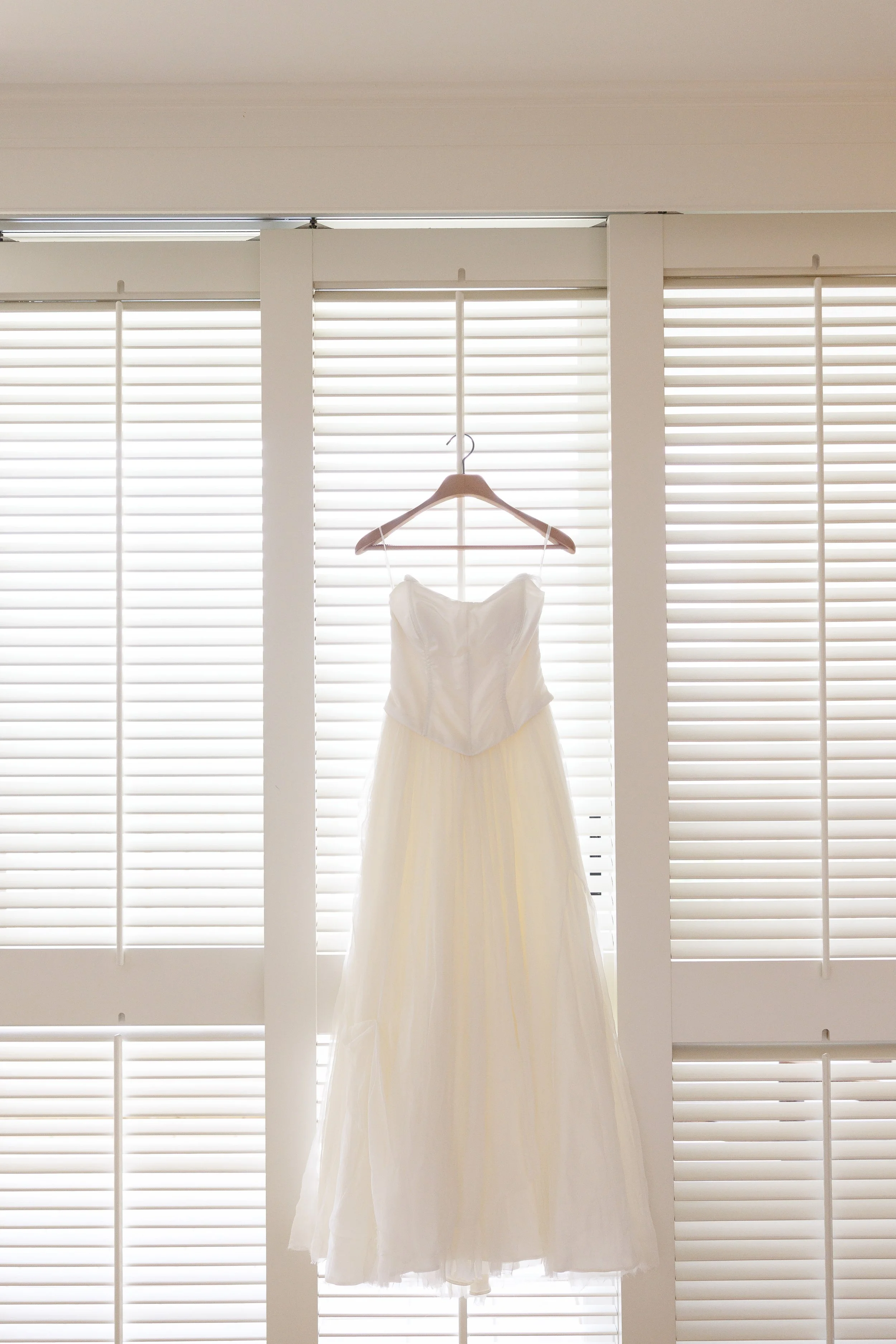 bride's dress hanging