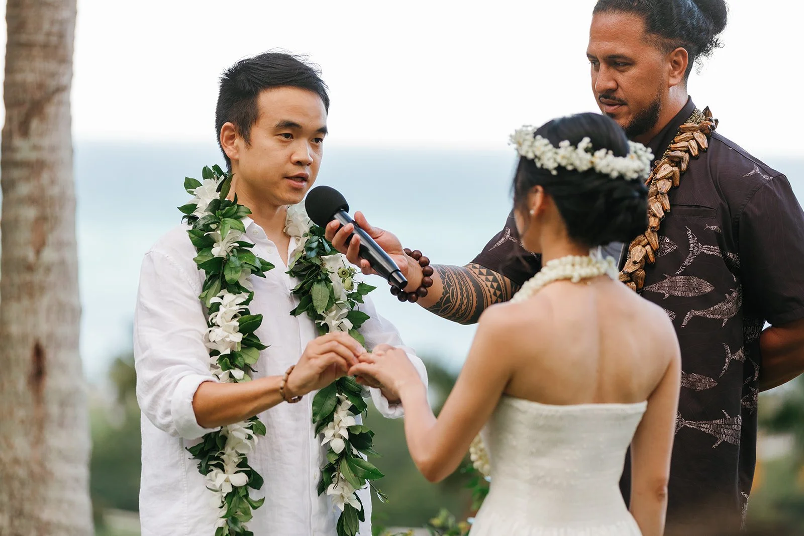 Groom does ring exchange