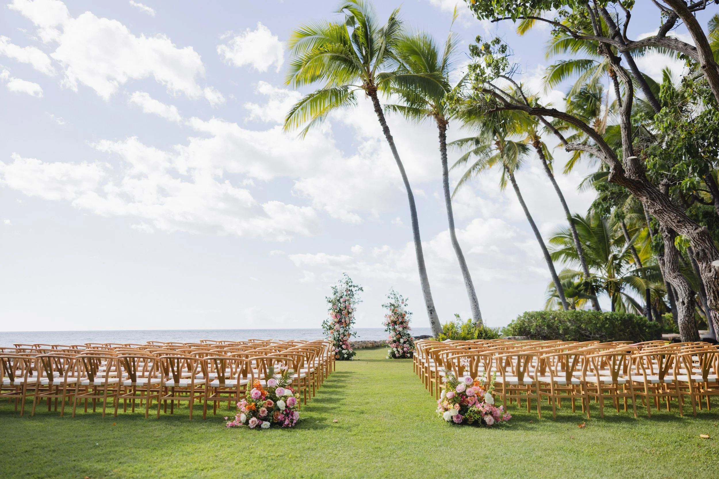 wedding ceremony by beach in hawaii
