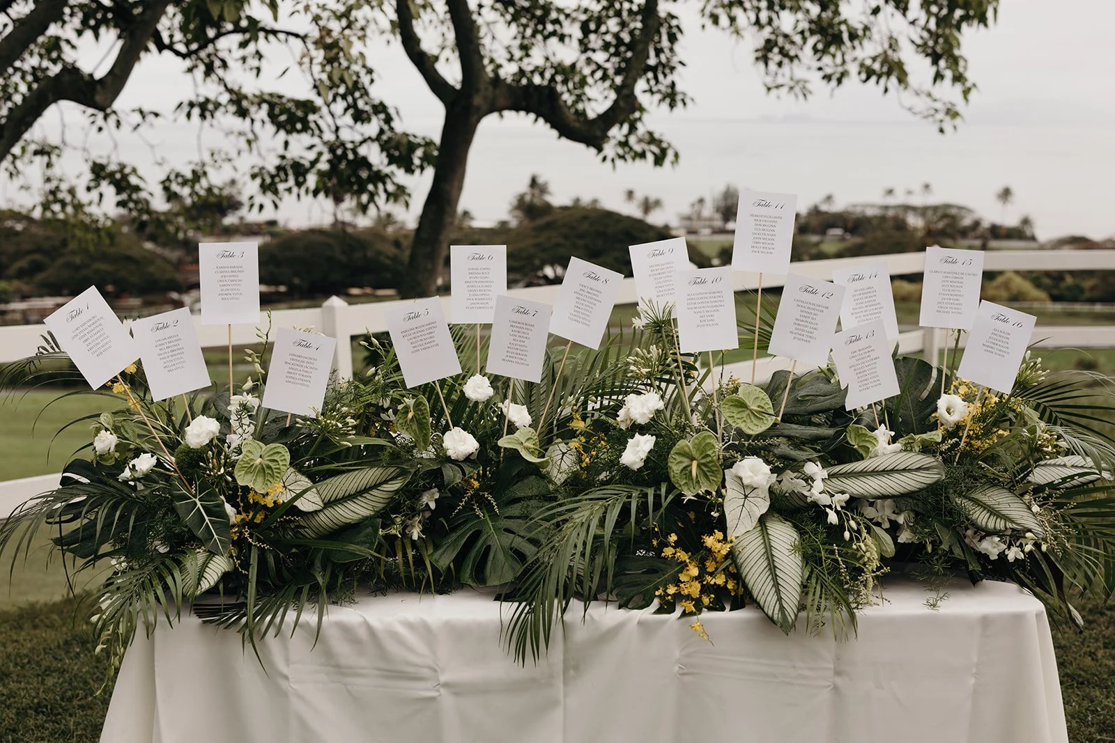 seating chart floral arrangement