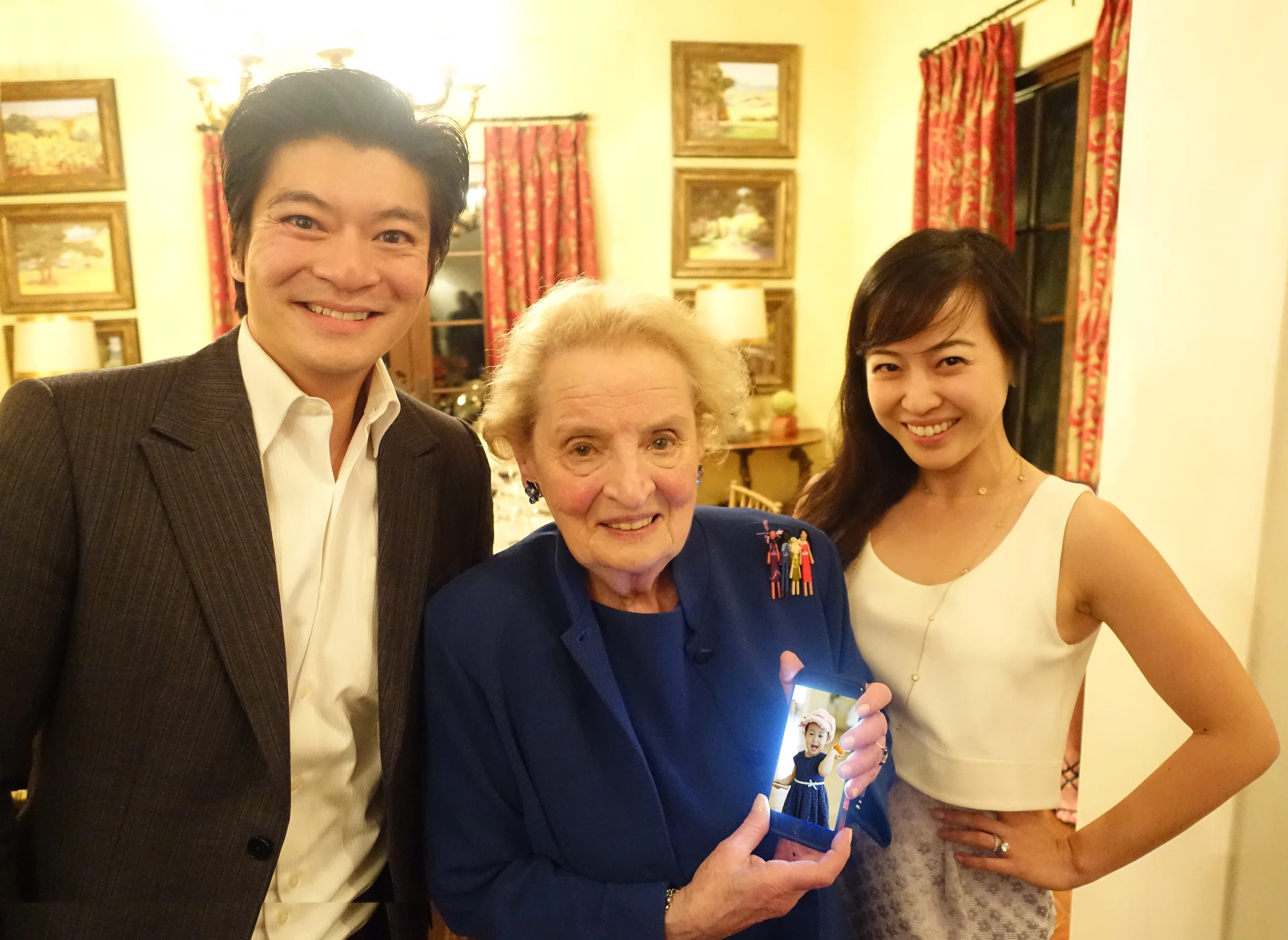 me, Madeleine (holding a pic of my daughter Aria), my wife Coral